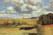 Jean Baptiste Camille  Corot The Roman Campagna,with the Claudian Aqueduct oil painting artist
